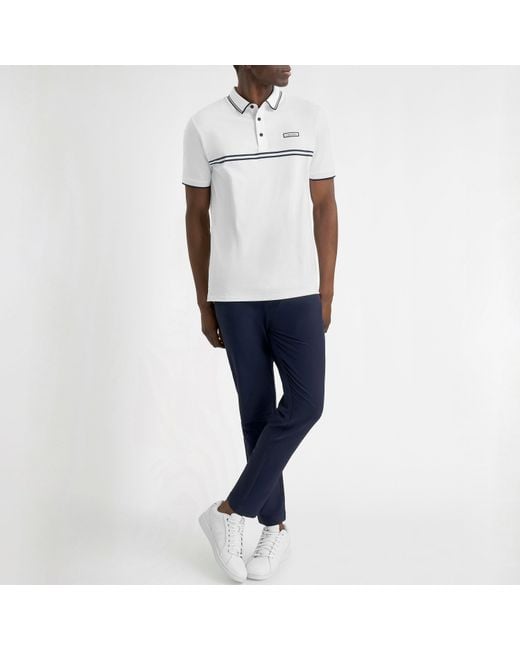 Calvin Klein White Short Sleeve Performance Polo Shirt for men