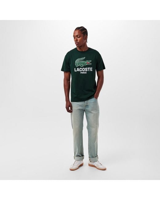 Lacoste Green Large Croc Regular Fit T-Shirt for men