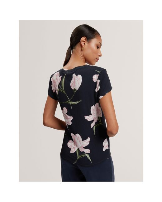 Ted Baker Blue Printed Slim Fit T-Shirt
