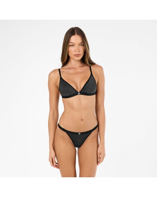 HUGO Black Lurex Triangle Bra