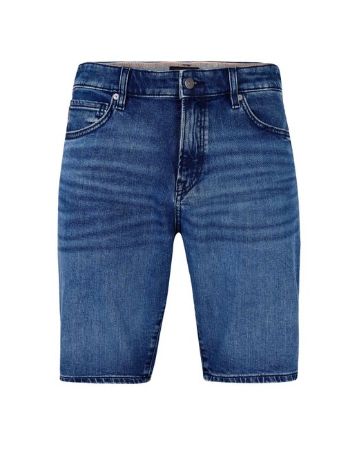 Boss Blue Denim Shorts for men