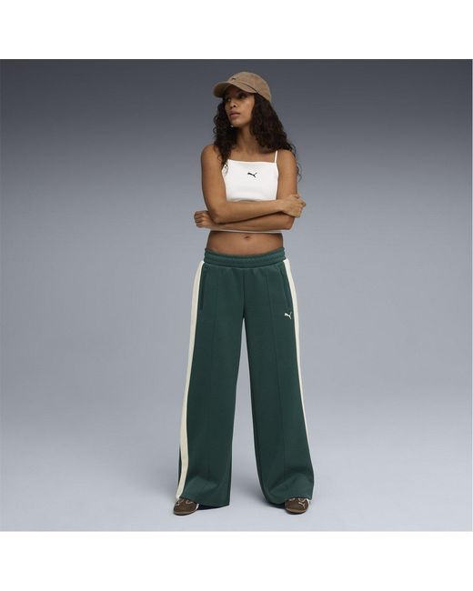 PUMA Green T7 Low Rise Open Hem Poly Joggers
