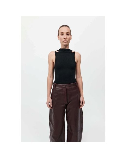 St. Agni Black Scarf Detailed Knitted Top