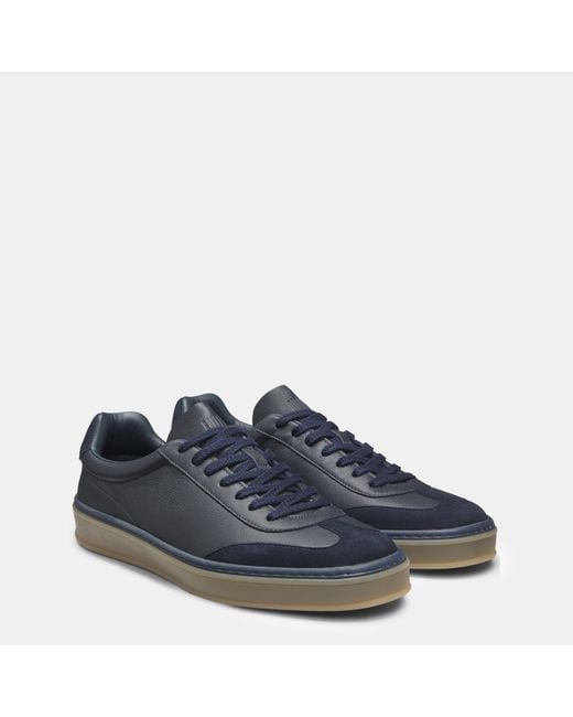 Boss Blue Zarek Suede Leather Low-Top Trainers for men