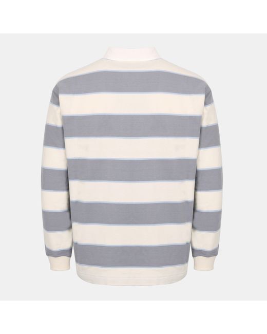 Jack Wills Gray Cotton Polo Neck Long Sleeve Oversized Fit T-Shirt