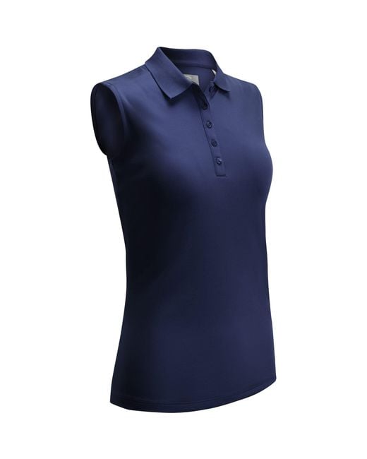 Callaway Apparel Blue Sleeveless Knit Polo Shirt Ladies