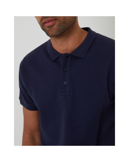 Threadbare Blue Rocco Short-Sleeve Polo Shirt for men