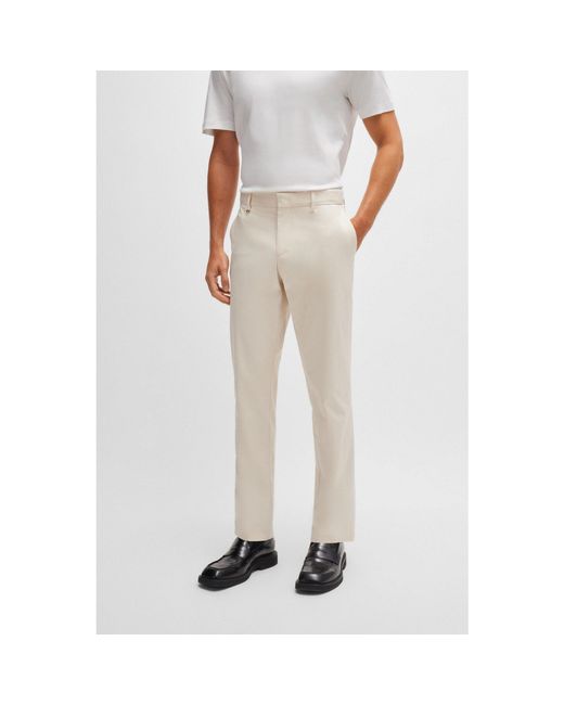 Boss Natural C-Genius-Dtl-243F Tailored Fit Straight Leg Trousers for men