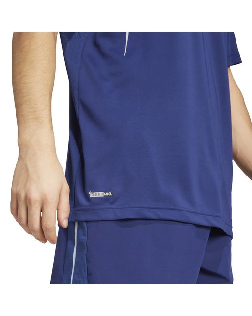 Adidas Blue Tech App Short-Sleeve Performance Gym Top for men