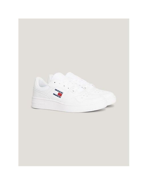 Tommy Hilfiger White Essential Retro Basketball Trainers