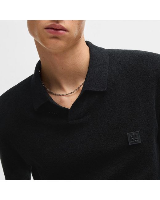 HUGO Black Short-Sleeve Polo Shirt for men