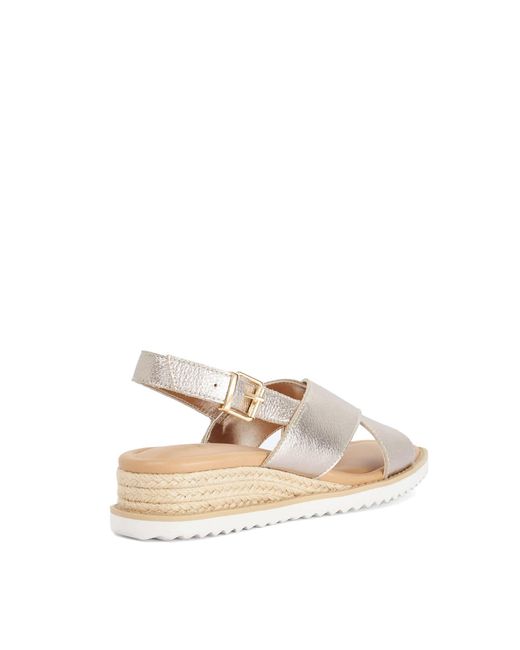 Dune Natural Lemesos Flat Sandals