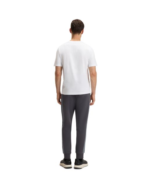 Boss White Performance Geo Print Short Sleeve T-Shirt for men
