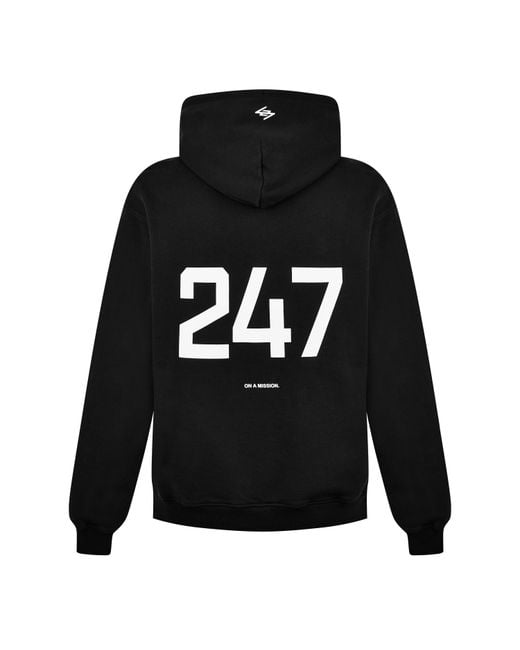 REPRESENT 247 Black Logo Cotton 247 Oversized Hoodie for men