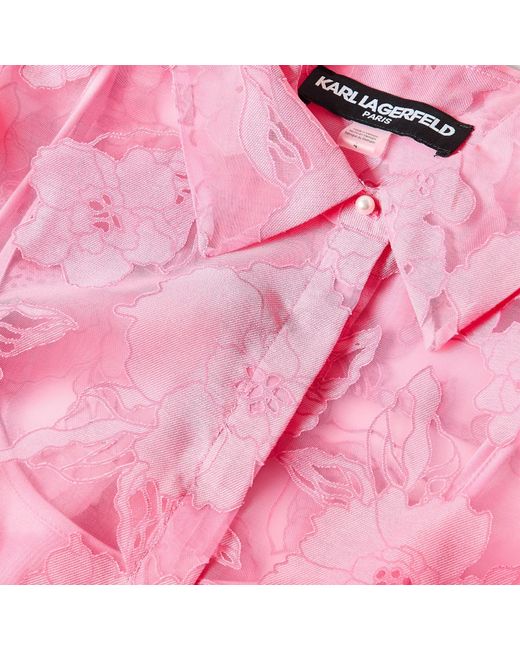 Karl Lagerfeld Pink Shirt Dress