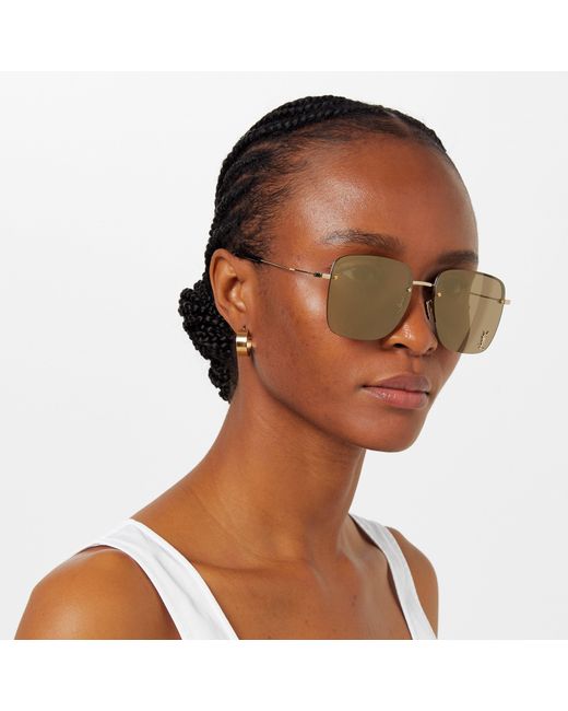 Saint Laurent Metallic 312 Aviator Sunglasses