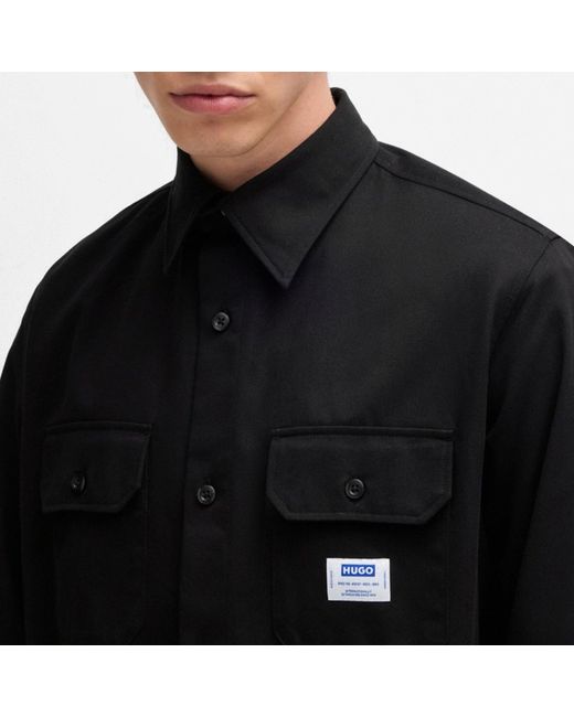 HUGO Black Mid-Weight Overshirt for men