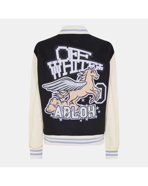 Off-White c/o Virgil Abloh Black Technical Fabric Metal Zip Bomber Jacket