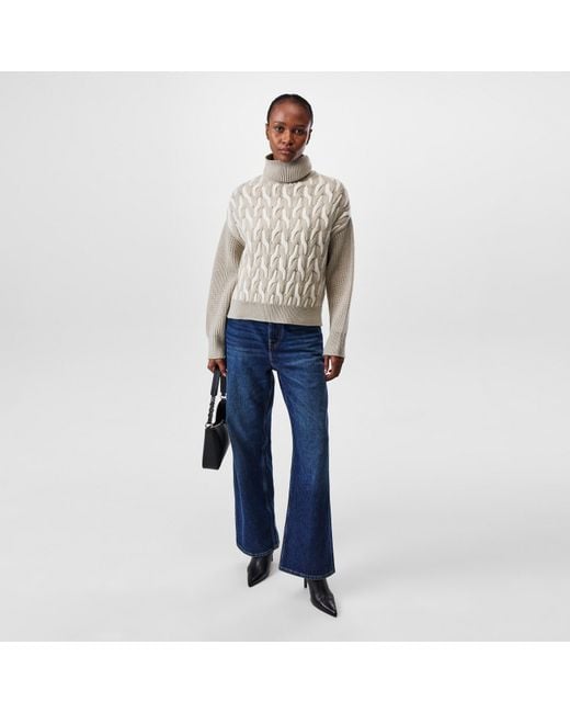Boss Gray Ferdolia Knitted Crew Neck Jumper