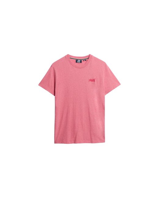 Superdry Pink Chest Logo T Shirt for men