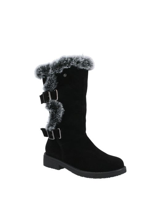 Hush Puppies Black Megan Ladies Mid Boots