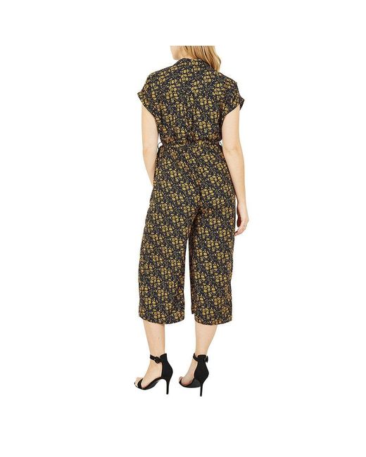 Yumi' Green Ditsy Jumpsuit With Pockets