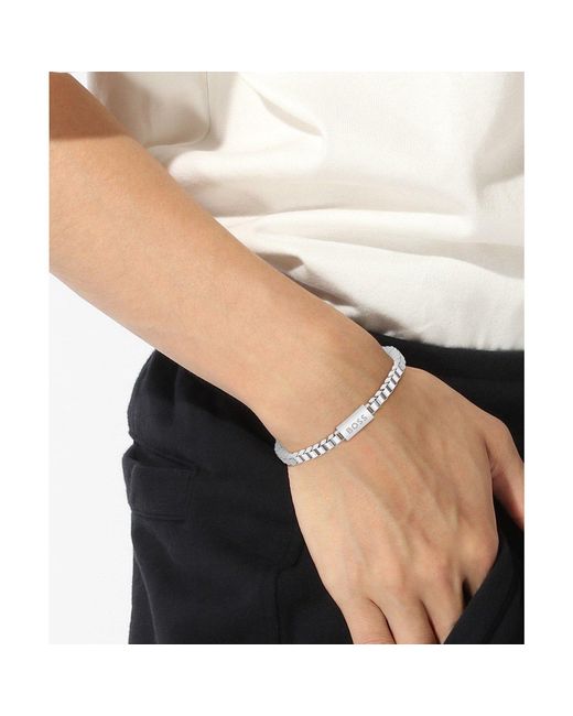 Boss Metallic Gents Chain For Him Stainless Steel Bracelet for men