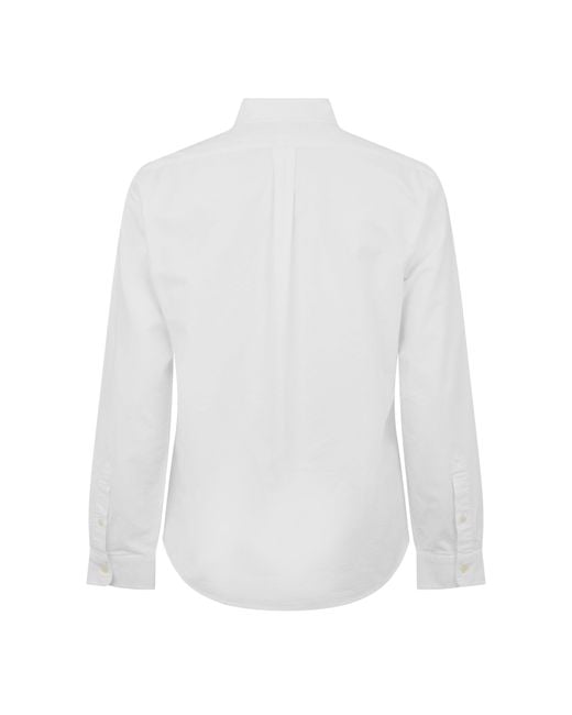 Polo Ralph Lauren White Slim Fit Oxford Long Sleeve Shirt for men