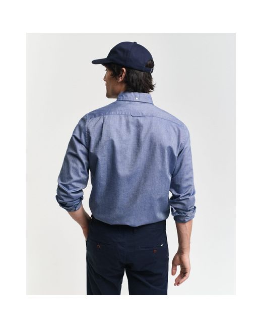 Gant Blue Slim-Fit Classic Oxford Shirt
