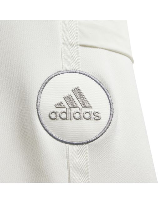 Adidas White Open Hem Woven Tracksuit Joggers for men