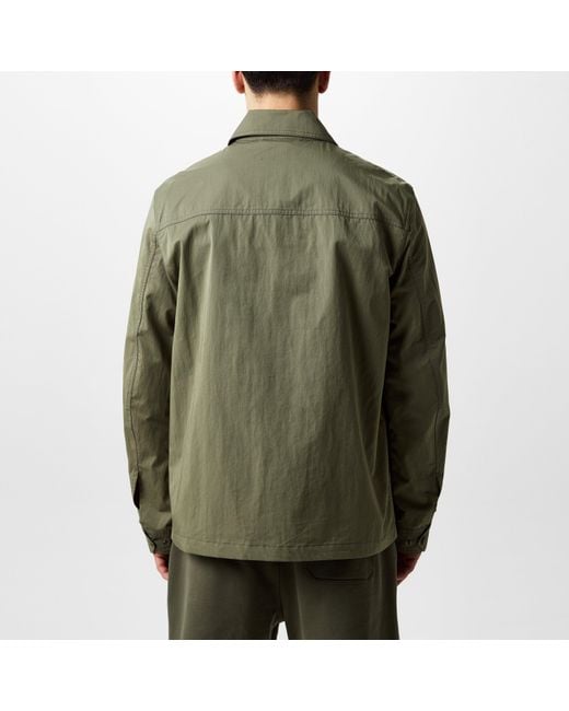 Belstaff Green Stride Zip Collar Long Sleeve Overshirt for men