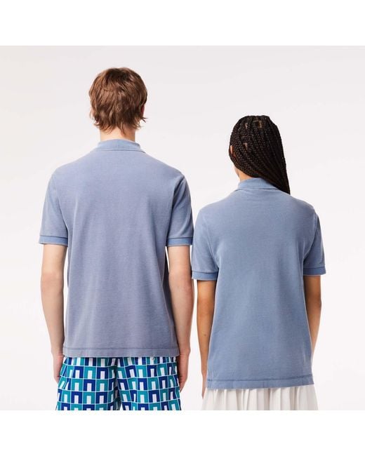 Lacoste Blue Classic-fit Natural Dye Polo Shirt for men