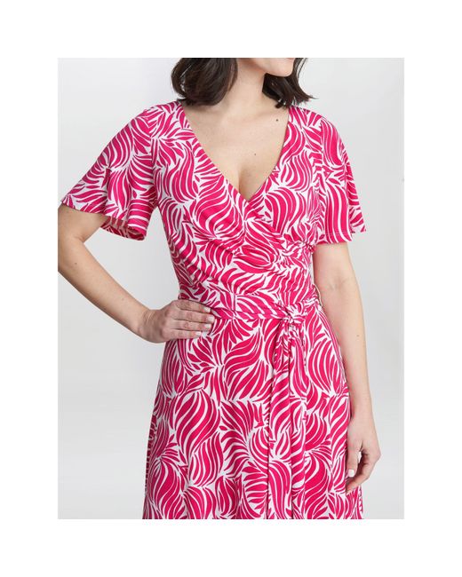 Gina Bacconi Pink Lacey Fit And Flare Dress