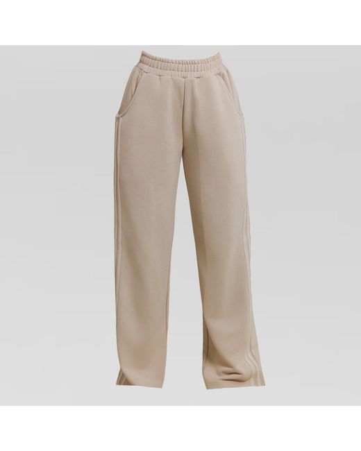 Mars the Label Natural Kiera Open Hem Fleece Jogging Bottoms