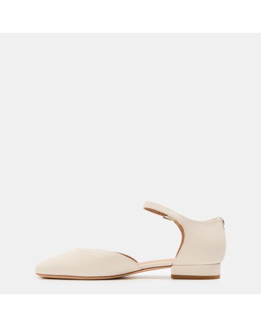 Ralph Lauren Natural Emellie Leather Ballet Pumps