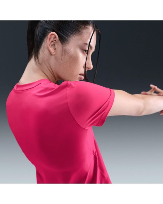 Nike Pink Dri-Fit One Standard Fit Short-Sleeve Top
