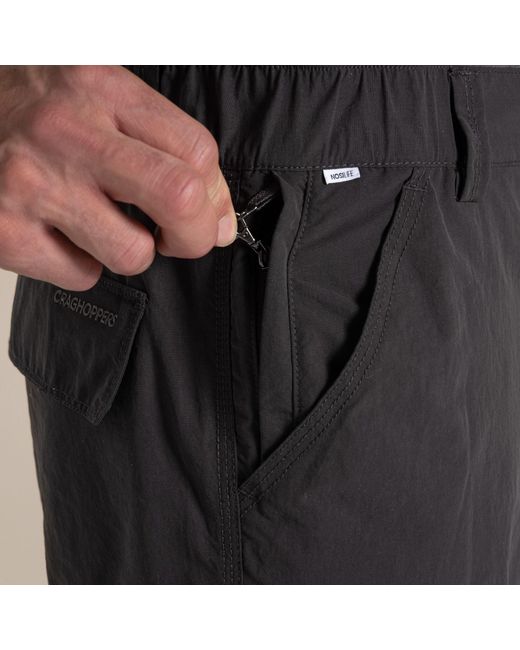 Craghoppers Black Nosilife Iii Quick-Drying Cargo Trail Shorts for men