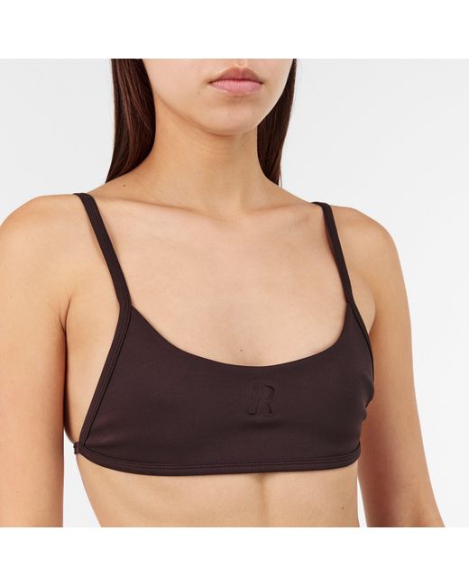 Represent Brown Compression Moisture Wicking Strappy Crop Top