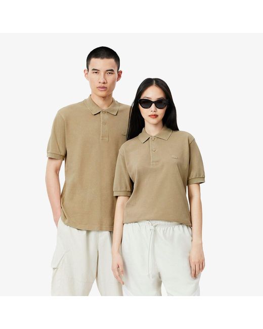 Lacoste Natural Classic Fit L.12.12 Washed Effect Polo Shirt for men