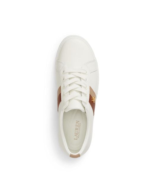 Ralph Lauren White Janson Leather Court Trainers