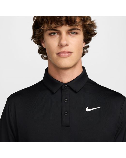 Nike Black Df Tour Solid Polo for men