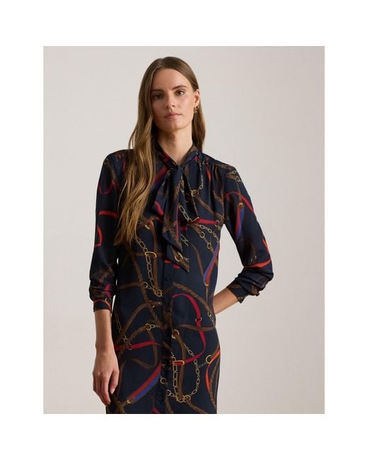 Ralph Lauren Blue Cadulah Mini Dress