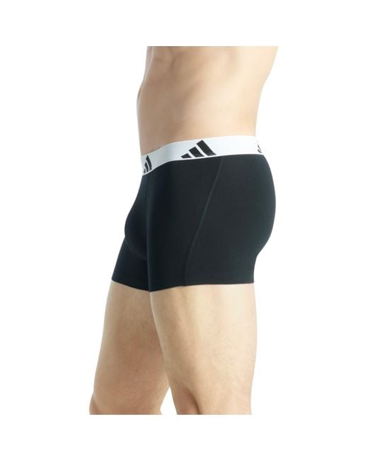 Adidas Black Active Flex Cotton Trunk (3Pk) for men