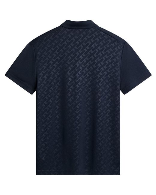 J.Lindeberg Blue Short Sleeve Performance Polo Shirt for men