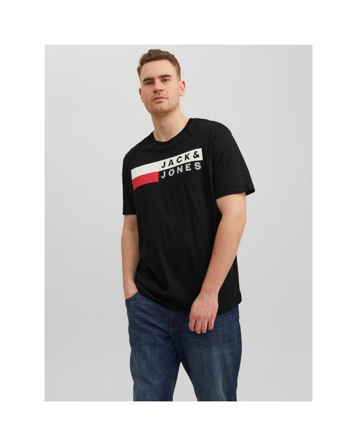 Jack & Jones White Short Sleeve Logo T-Shirt Plus Size for men