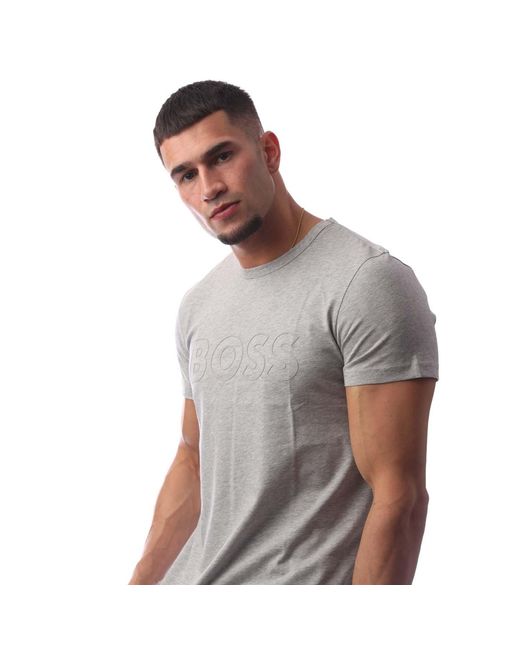Boss Gray Teebo Regular Fit T-Shirt for men