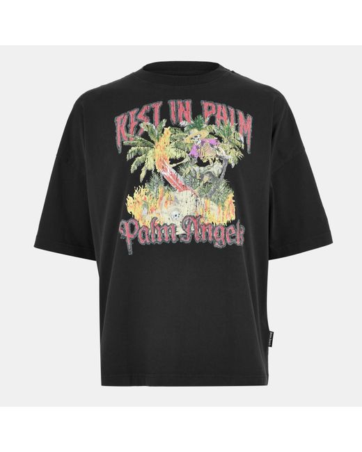 Palm Angels Black Oversized T-Shirt for men