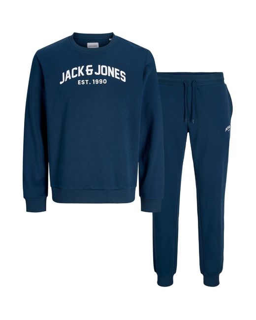 Jack & Jones Blue Arch Crew Sweat Tracksuit Co-Ord Set for men