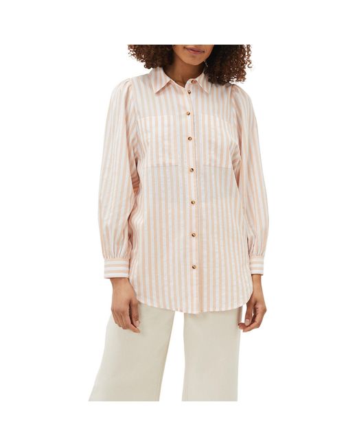 Phase Eight Natural Vixen Stripe Collared Blouse