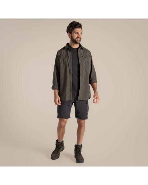 Craghoppers Black Nosilife Convertible Iii Insect-Repellent Cargo Tr for men
